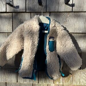 Cozy Cream and Blue Patagonia Kids Jacket